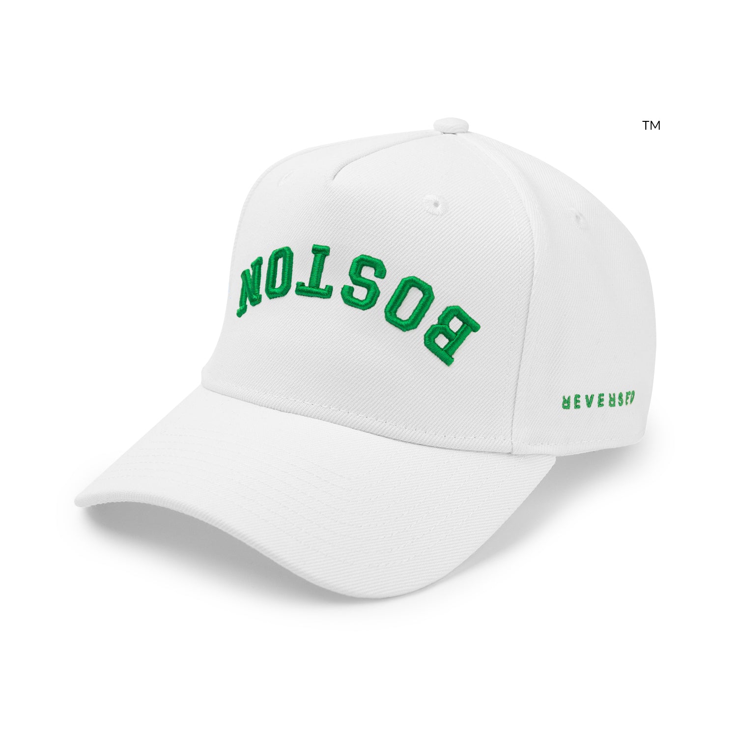 Upside Down Boston Hat Casual White Green