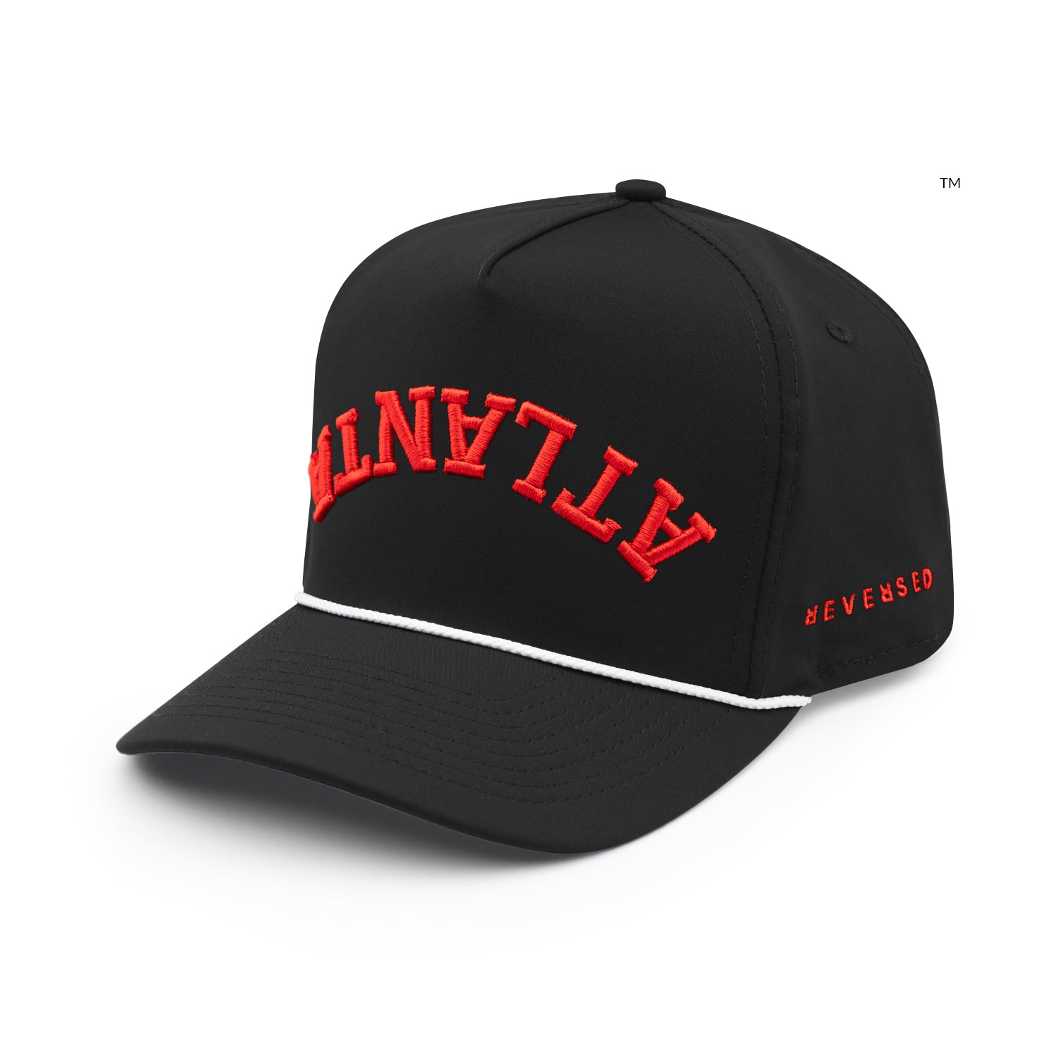 Upside Down Atlanta Hat - Performance: Black & Red