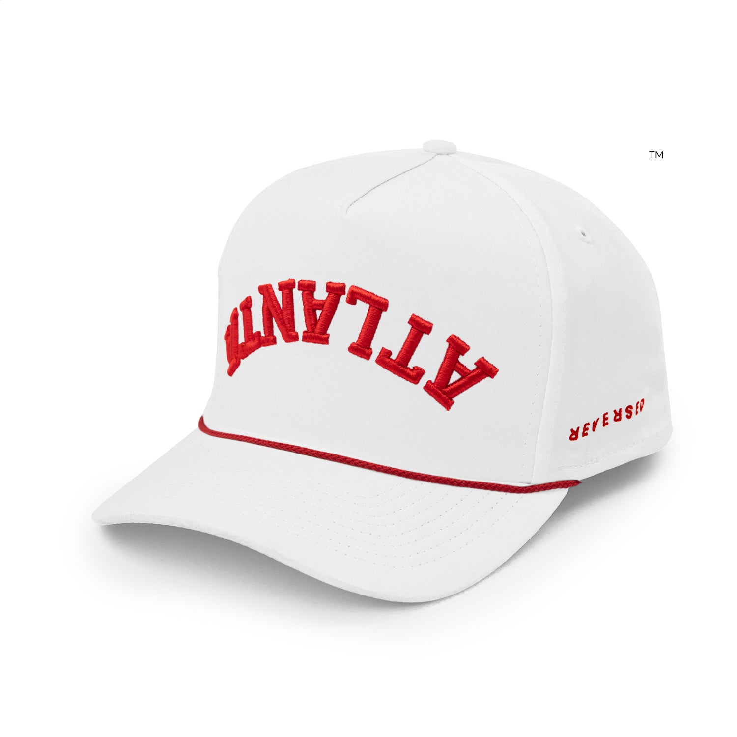 Upside Down Atlanta Hat - Performance: White & Red