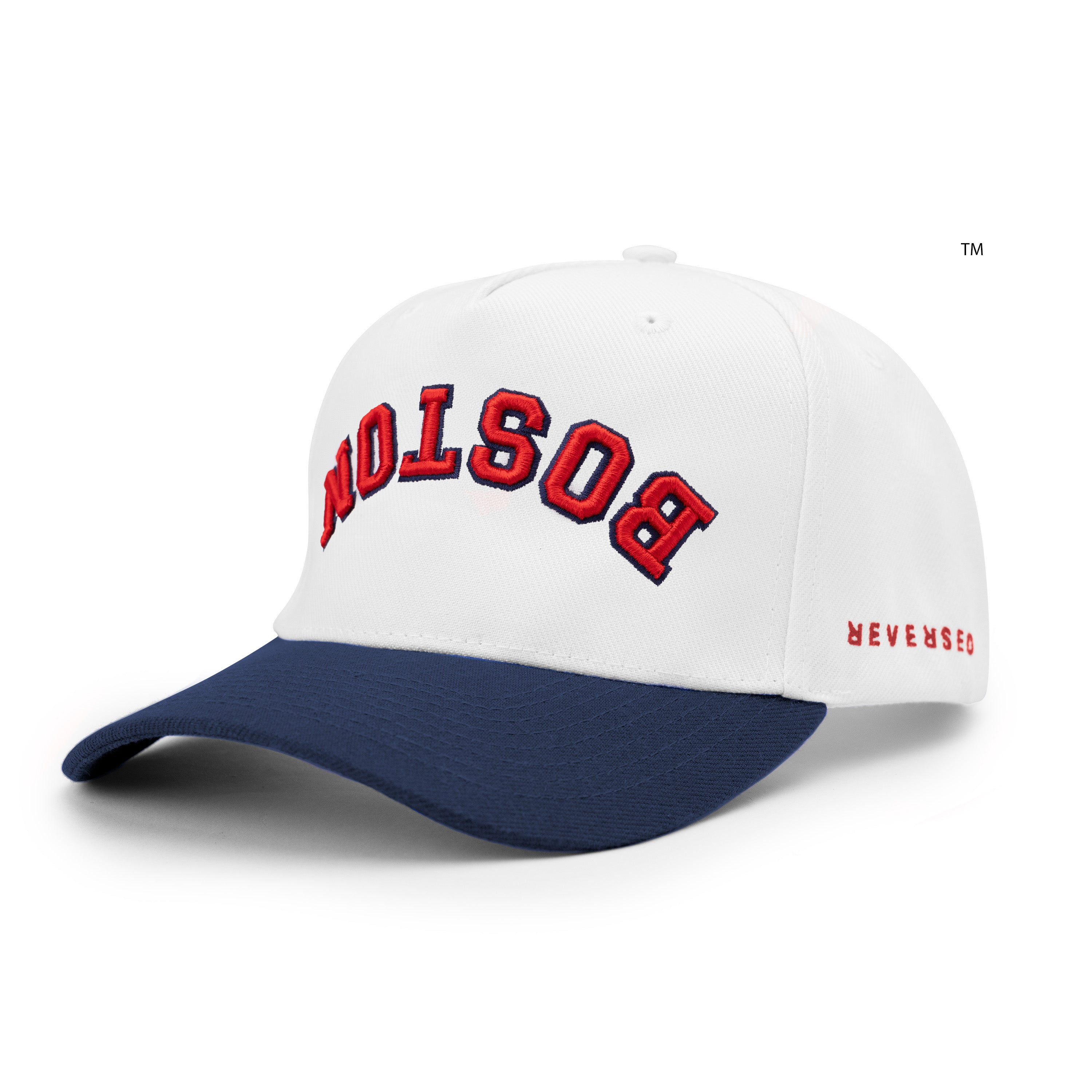 Upside Down Boston Hat - Two Tone: White