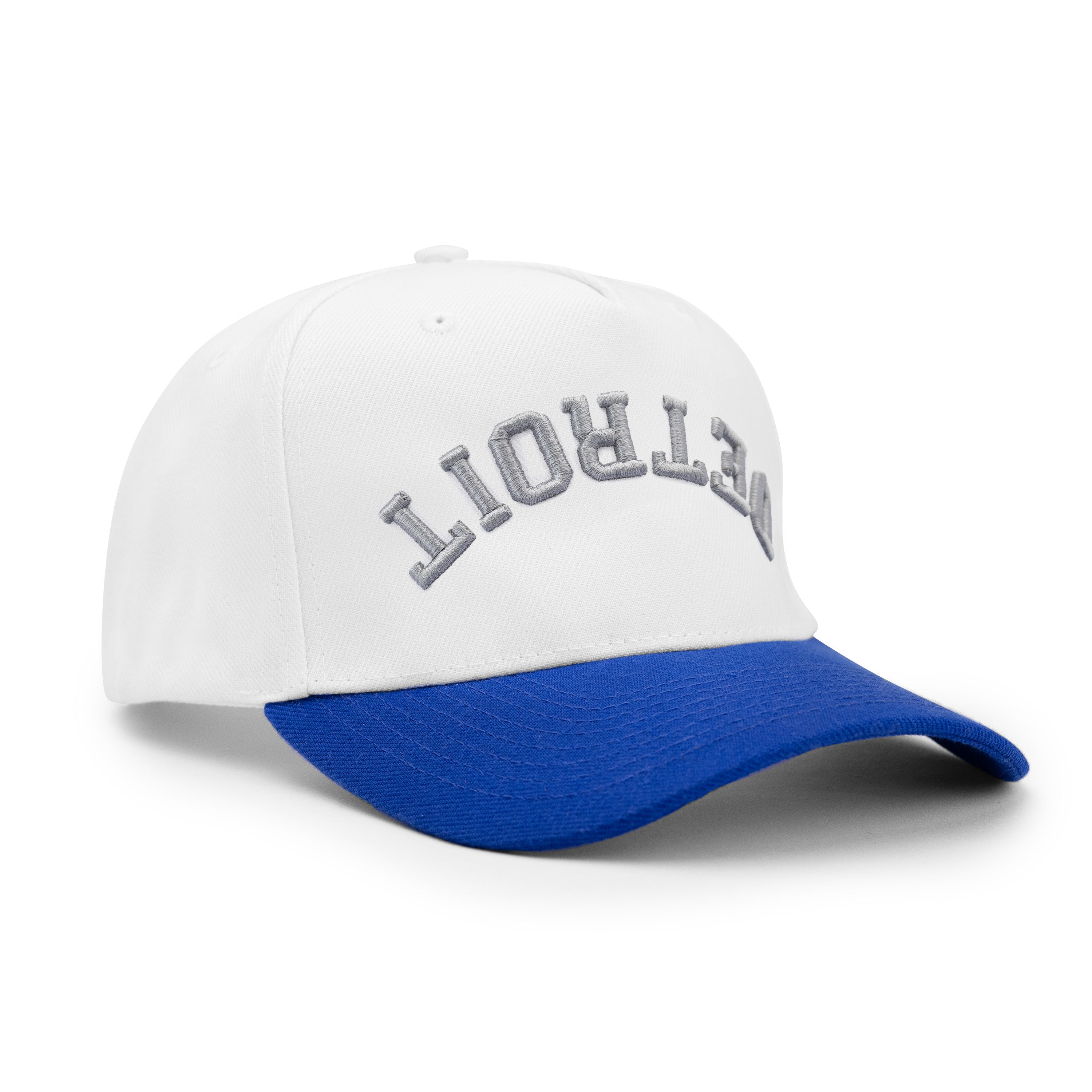 Upside Down Detroit Hat - Two Tone: White