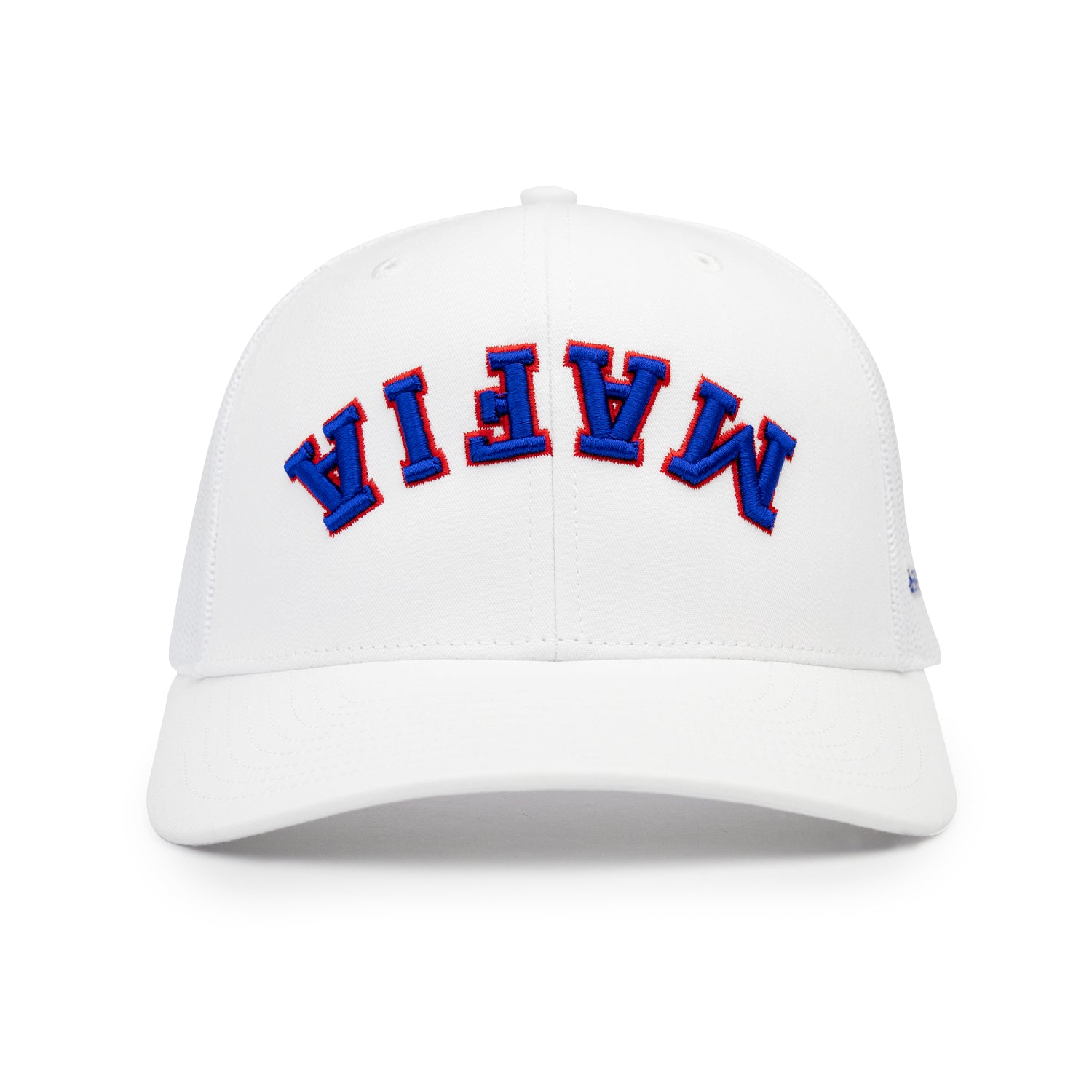 Upside Down Mafia Hat Trucker: White